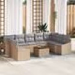 vidaXL Canapés de Jardin 10 pcs Beige, gris clair 55 x 55 x 37 cm