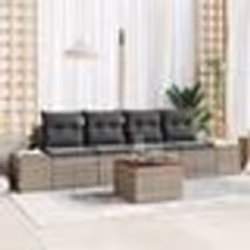 vidaXL Canapé de jardin 5 pcs Gris 55 x 55 x 37 cm