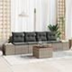 vidaXL Canapé de jardin 5 pcs Gris 55 x 55 x 37 cm