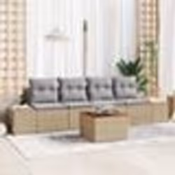 vidaXL Ensemble de canapé de jardin 5 pcs Beige, gris clair