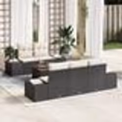 vidaXL Ensemble de Canapés de Jardin 6 pcs Noir, blanc 55 x 55 x 37 cm