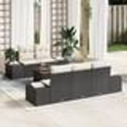 vidaXL Ensemble de Canapés de Jardin 6 pcs Noir, blanc 55 x 55 x 37 cm