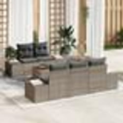 vidaXL Ensemble de Canapé de Jardin 6 pcs Gris 55 x 55 x 37 cm