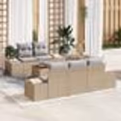 vidaXL Ensemble de canapé de jardin 6 pcs Beige, gris clair