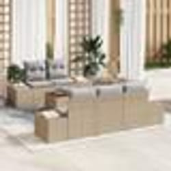 vidaXL Ensemble de canapé de jardin 6 pcs Beige, gris clair