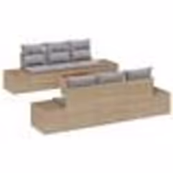 vidaXL Ensemble de canapés de jardin 7 pcs Beige, gris clair