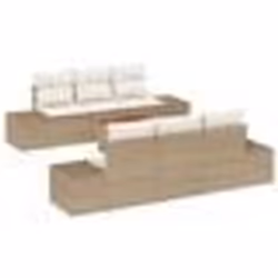vidaXL Ensemble de canapé de jardin 7 pcs Beige, blanc 55 x 55 x 37 cm