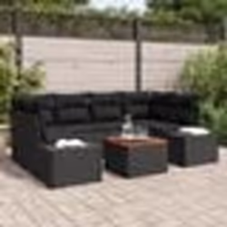 vidaXL Ensemble de Canapé de Jardin 7 pcs Noir 55 x 55 x 37 cm