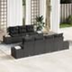 vidaXL Set de Canapé de Jardin 8 pcs Noir 55 x 55 x 37 cm Rotin
