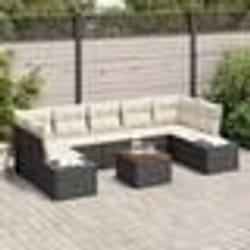 vidaXL Ensemble de canapé de jardin 8 pcs Noir, blanc 55 x 55 x 37 cm