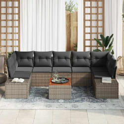 vidaXL Ensemble de Canapé de Jardin 8 pcs Gris 55 x 55 x 37 cm