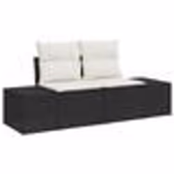 vidaXL Set de Canapé de Jardin 7 pcs Noir, blanc 55 x 55 x 37 cm