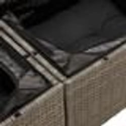 vidaXL Ensemble de Canapé de Jardin 7 pcs Gris 55 x 55 x 37 cm