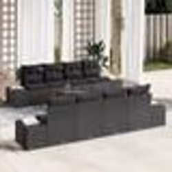 vidaXL Ensemble de Canapé de Jardin 7 pcs Noir 55 x 55 x 37 cm