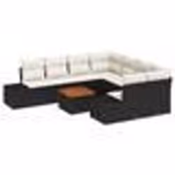 vidaXL Ensemble de canapé de jardin 9 pcs Noir, blanc 55 x 55 x 37 cm