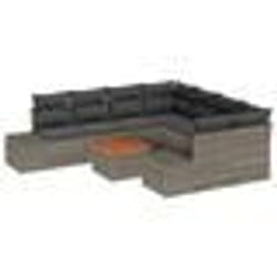 vidaXL Ensemble de canapé de jardin 9 pcs Gris 55 x 55 x 37 cm