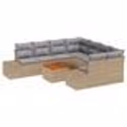 vidaXL Ensemble de canapé de jardin 9 pcs Beige, gris clair