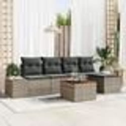 vidaXL Ensemble de canapé de jardin 6 pcs Gris