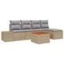 vidaXL Ensemble de Canapés de Jardin 6 pcs Beige et gris clair
