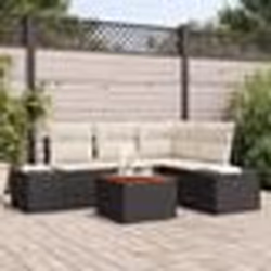 vidaXL Ensemble de canapé de jardin 5 pcs Noir, blanc 55 x 55 x 37 cm