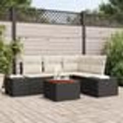 vidaXL Ensemble de canapé de jardin 5 pcs Noir, blanc 55 x 55 x 37 cm
