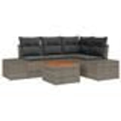 vidaXL Ensemble Canapé de Jardin 5 pcs Gris 55 x 55 x 37 cm