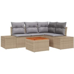 vidaXL Canapé de jardin 5 pcs Beige, gris clair 55 x 55 x 37 cm