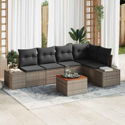 vidaXL Ensemble de canapé de jardin 6 pcs Gris