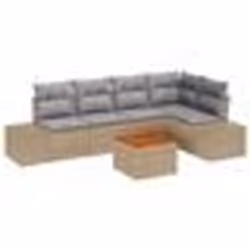 vidaXL Ensemble de Canapés de Jardin 6 pcs Beige et Gris clair