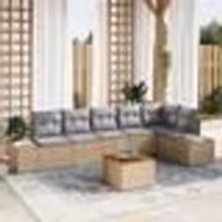vidaXL Ensemble de canapé de jardin 7 pcs Beige et gris clair