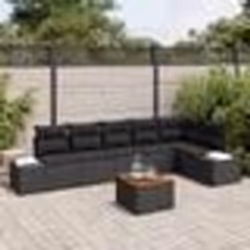 vidaXL Ensemble de canapés de jardin 7 pcs Noir