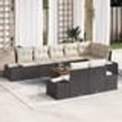 vidaXL Ensemble canapé jardin 9 pcs Noir, blanc 55 x 55 x 37 cm