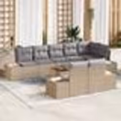 vidaXL Ensemble de canapé de jardin 9 pcs Beige, gris clair