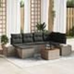 vidaXL Ensemble de Canapés de Jardin 7 pcs Gris