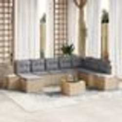 vidaXL Ensemble de Canapés de Jardin 9 pcs Beige et gris clair
