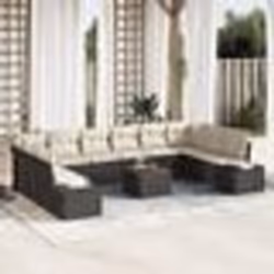vidaXL Canapé de jardin 11 pcs Noir, blanc