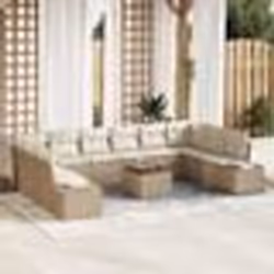 vidaXL Ensemble de canapé de jardin 11 pcs Beige et blanc
