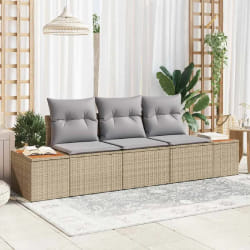vidaXL Ensemble de canapé de jardin 3 pcs beige et gris clair