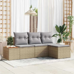 vidaXL Ensemble de canapé de jardin 4 pcs beige et gris clair