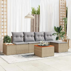 vidaXL Ensemble de canapé de jardin 6 pcs beige et gris clair