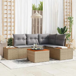 vidaXL Ensemble de canapé de jardin 5 pcs beige et gris clair
