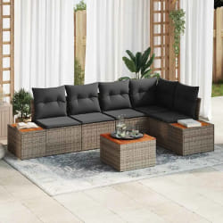 vidaXL Ensemble de canapé de jardin 6 pcs Gris 264 x 154 x 85 cm