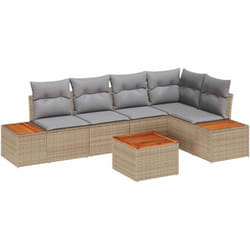 Vidaxl - Ensemble de canapé de jardin 6 pcs beige et gris clair
