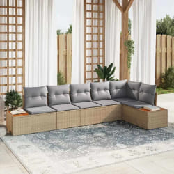 vidaXL Ensemble de canapé de jardin 6 pcs beige et gris clair
