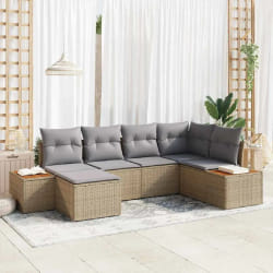 vidaXL Ensemble de canapé de jardin 6 pcs beige et gris clair