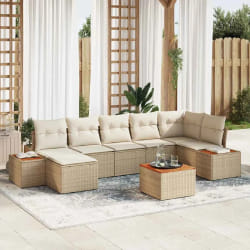vidaXL Ensemble de canapé de jardin avec coussin 8 pcs beige et crème
