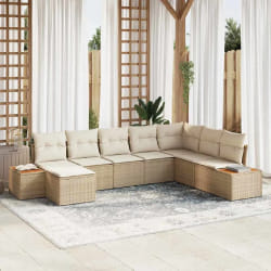 vidaXL Ensemble de canapé de jardin avec coussin 8 pcs beige et crème