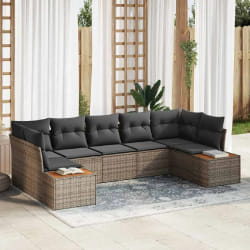 vidaXL Ensemble de canapé de jardin 7 pcs Gris 289 x 154 x 85 cm
