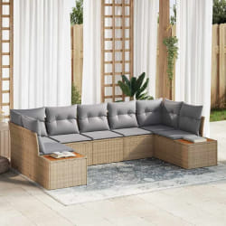 vidaXL Ensemble de canapé de jardin 7 pcs beige et gris clair