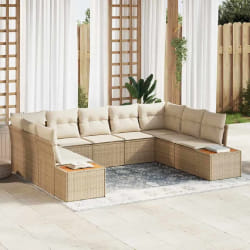 vidaXL Ensemble de canapé de jardin avec coussin 5 pcs beige et crème